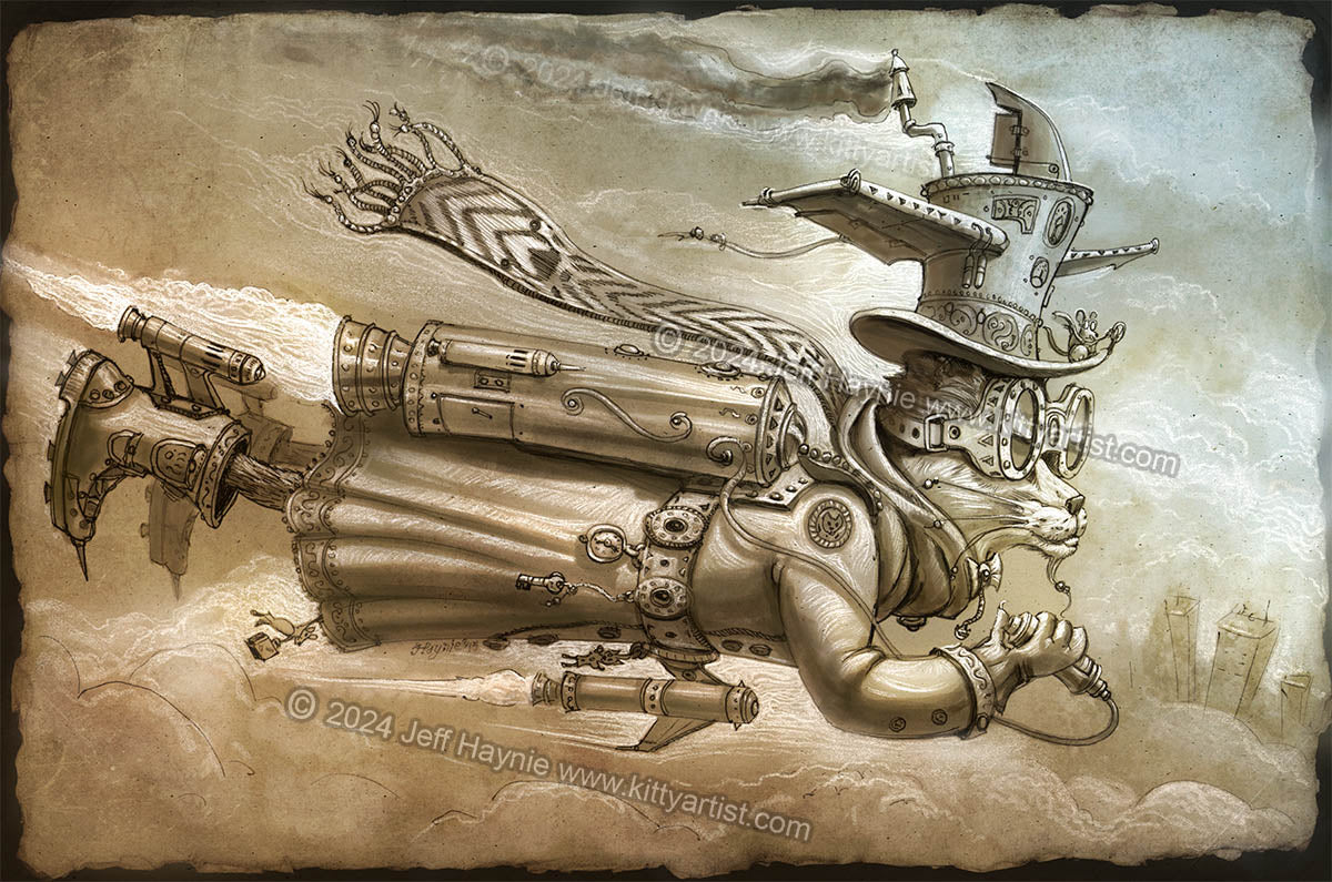 Art Print, The Rocketeer Cat