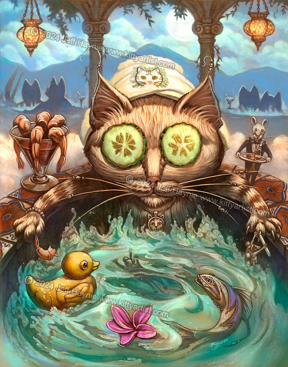 Art Print, Pampered Cat