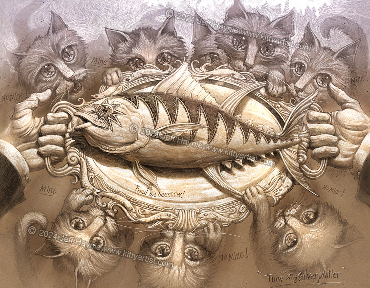 Art Print, Tuna on a Silver Platter