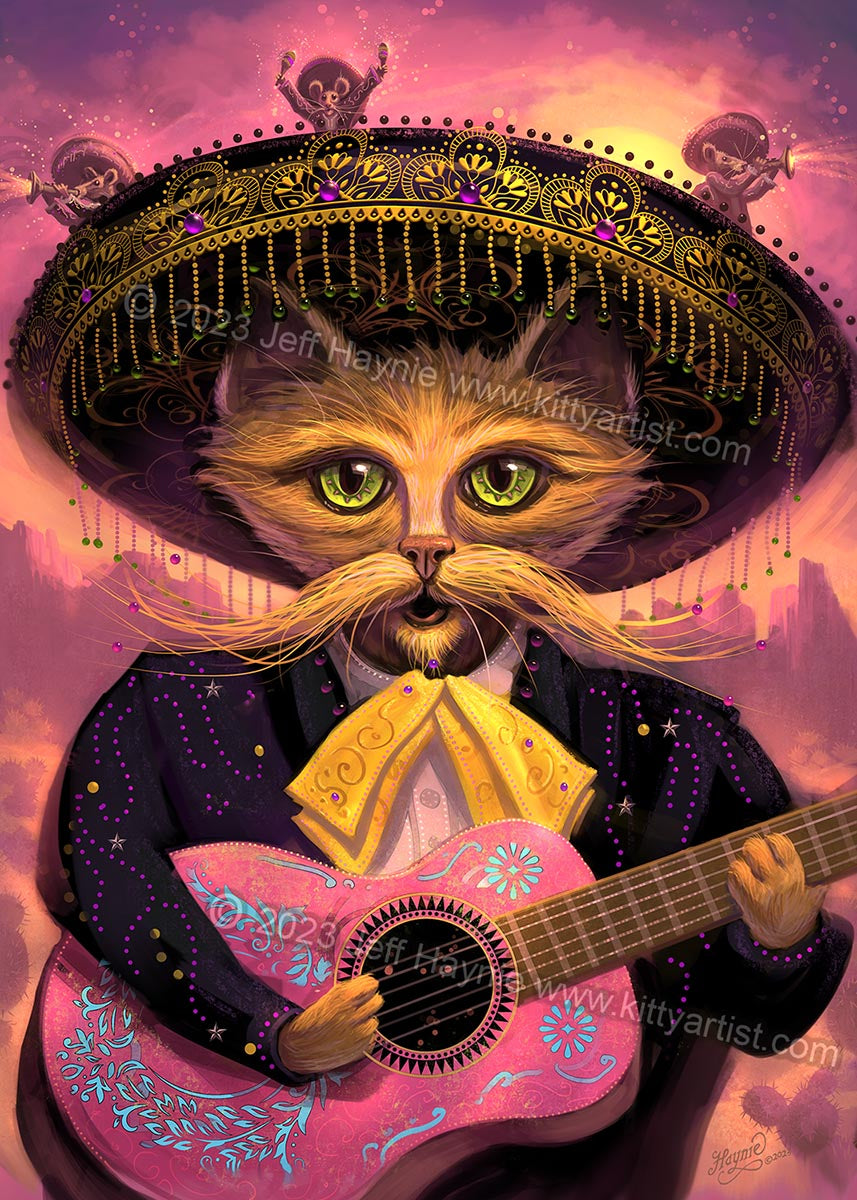 Art Print, Mariachi Cat