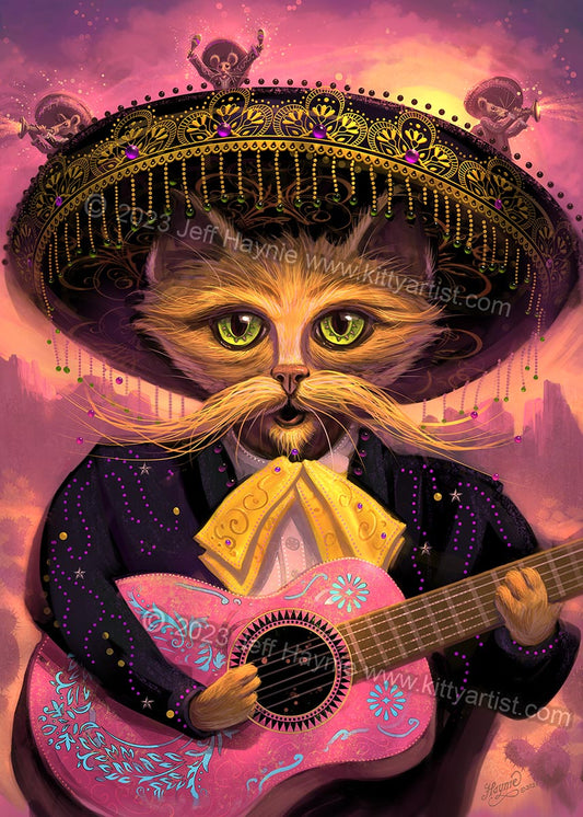 Art Print, Mariachi Cat
