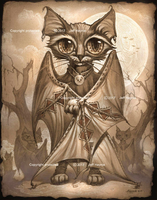 Art Print, Bat Cat