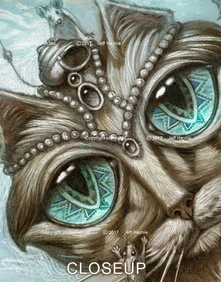 Art Print 11x14, Purrmaid, Mermaid Cat