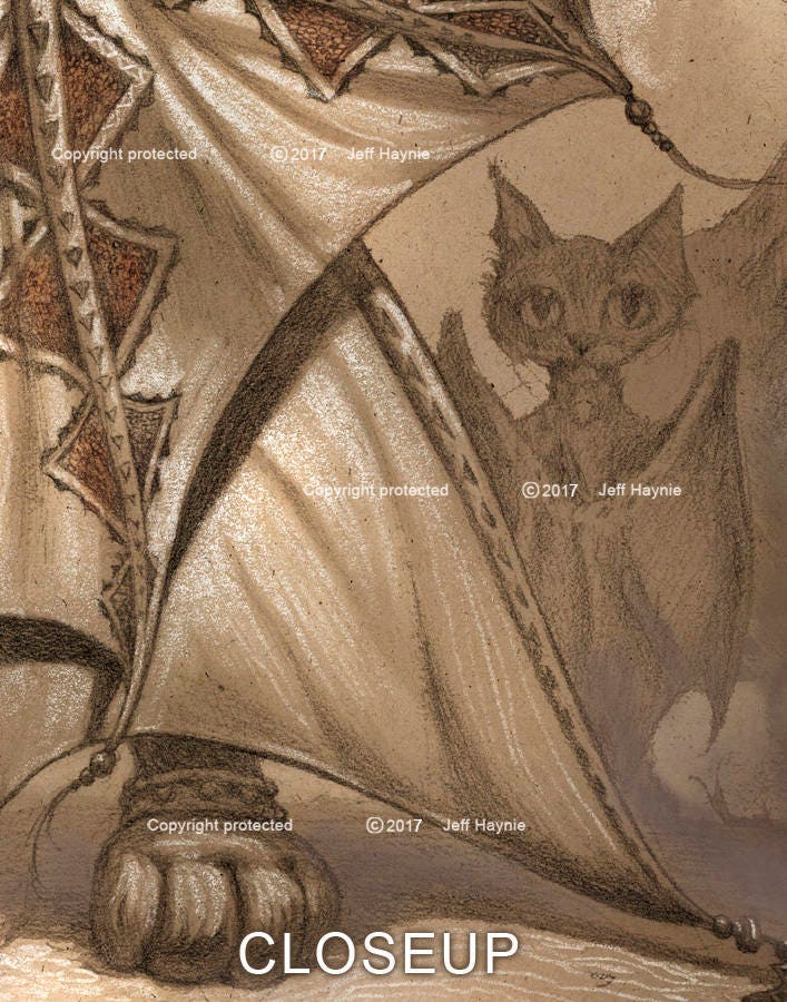 Art Print 8x10, Bat Cat Commander