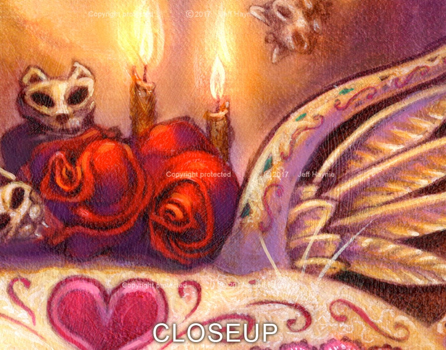 Art Print 8x10, Day of the Dead cat