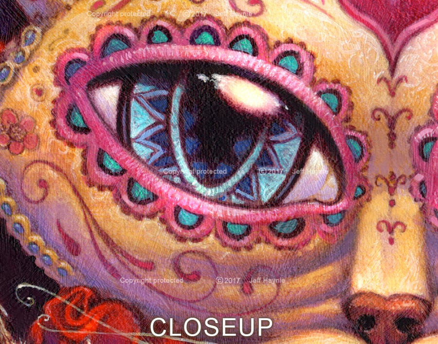 Art Print 8x10, Day of the Dead cat