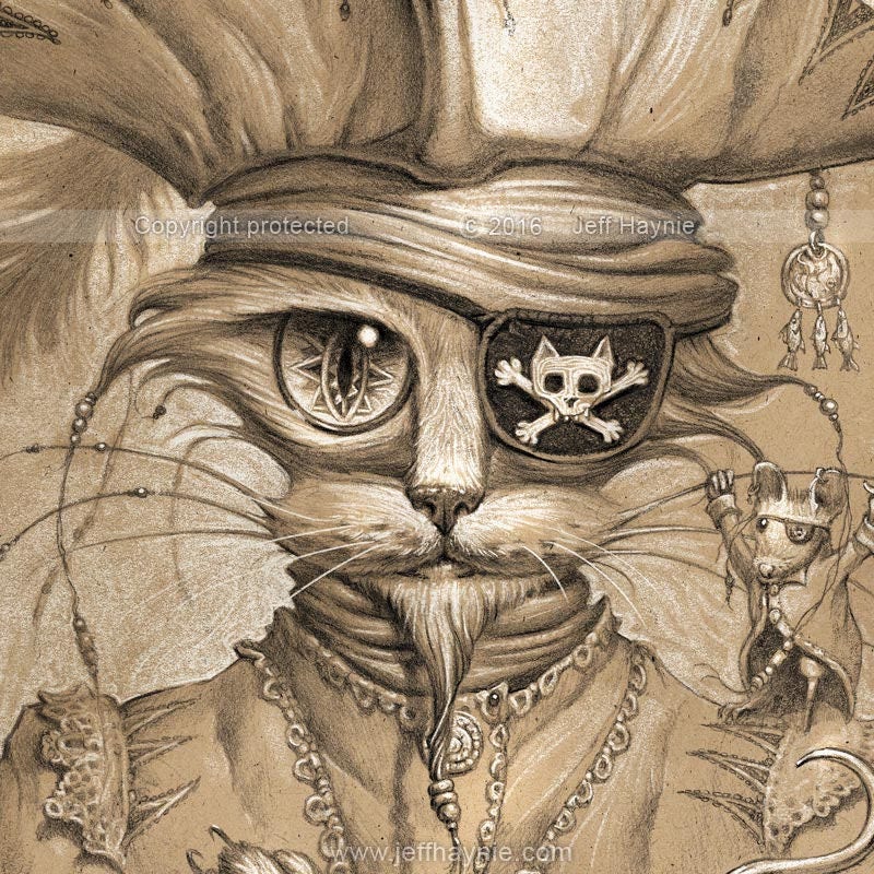 T-Shirt, Captain Claw, Pirate Cat