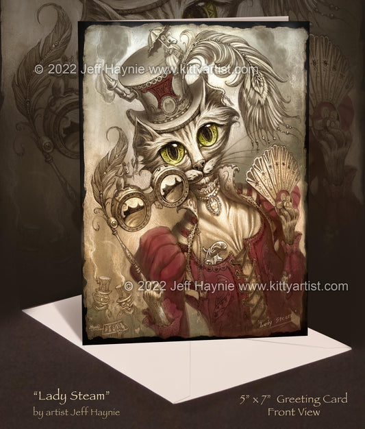 Greeting Card, Lady Steam, Steampunk