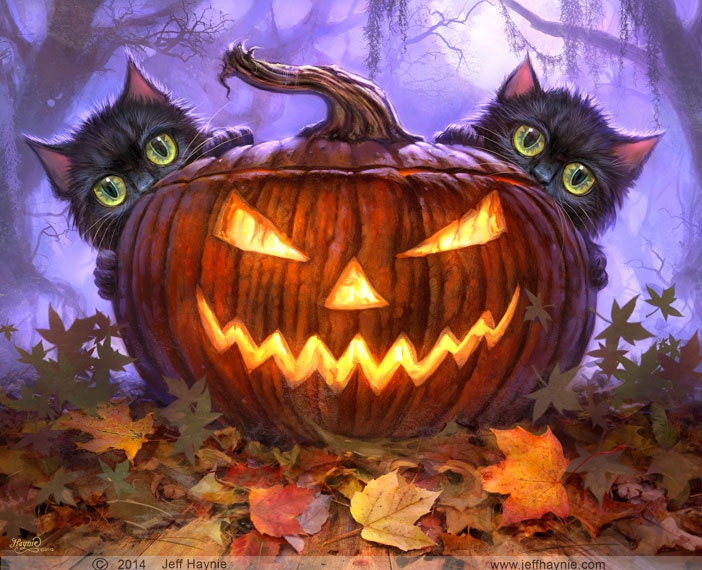 Art Print 8x10, Scaredy Cats