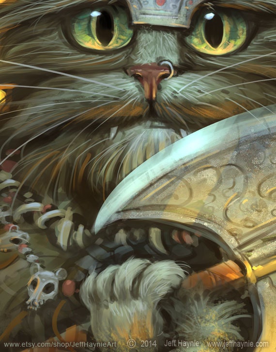 Art Print 8x10, Haagar, Viking Cat