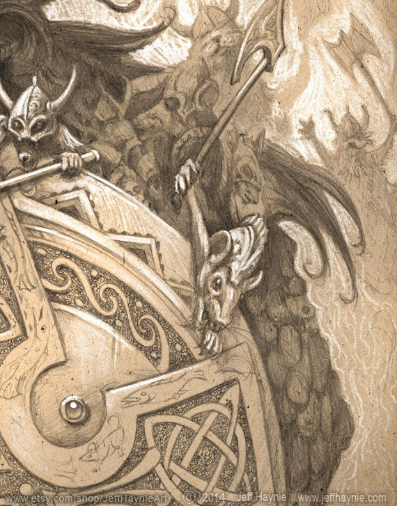 Art Print 8x10, Haagar, Viking Cat