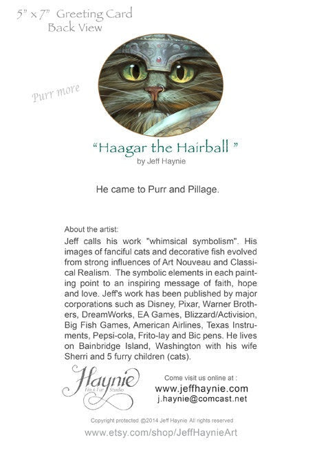 Greeting Card, Haagar, Viking Cat