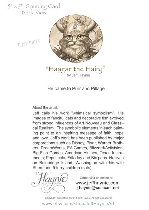 Greeting Card, Haagar, Viking Cat