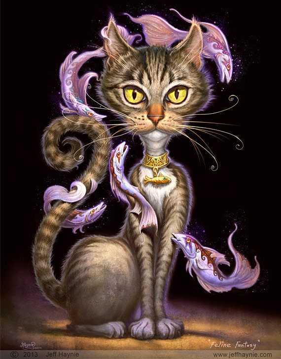 Art Print 11x14, Feline Fantasy