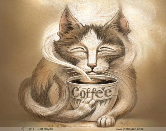 Art Print, Coffee Cat
