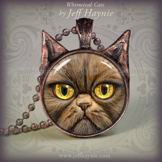 Pendant, PEGR Chocolate Grey Persian Cat pendant