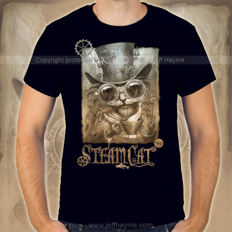 T-Shirt, Steampunk Cat shirt
