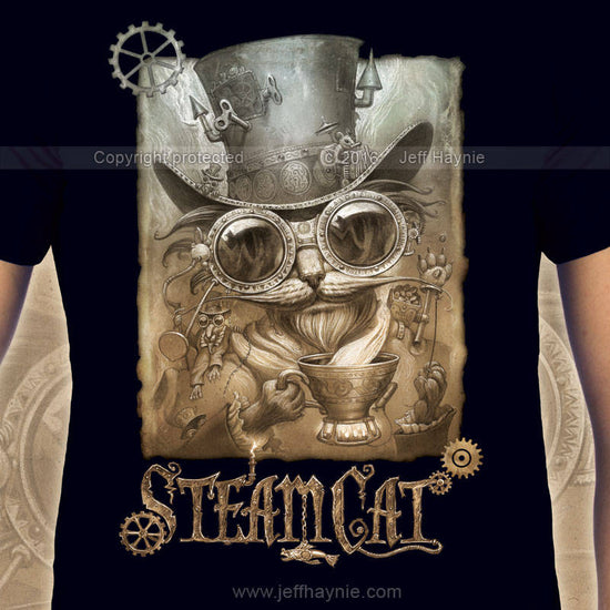 T-Shirt, Steampunk Cat shirt