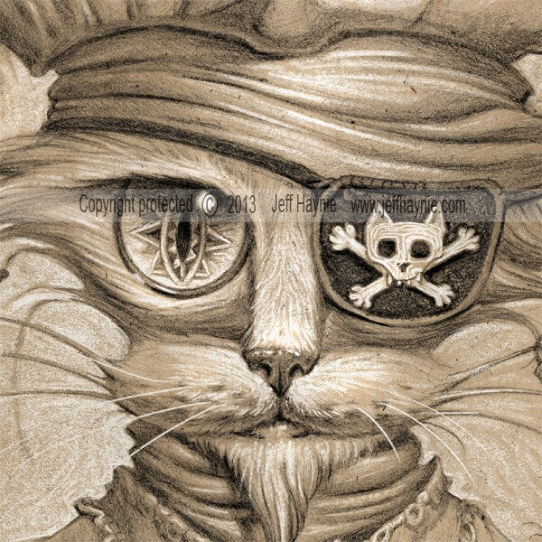 Art Print, Captain Claw, Pirate Cat