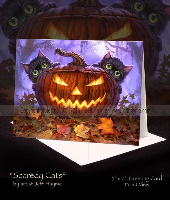 Greeting Card, Scaredy Cats, Halloween