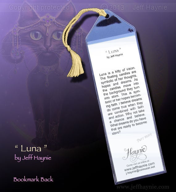 Bookmark, Luna, Black Cat