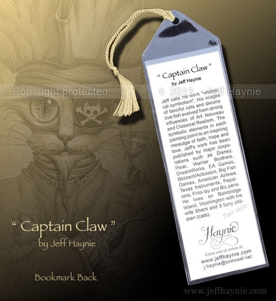 Bookmark, Captain Claw, Pirate Cat