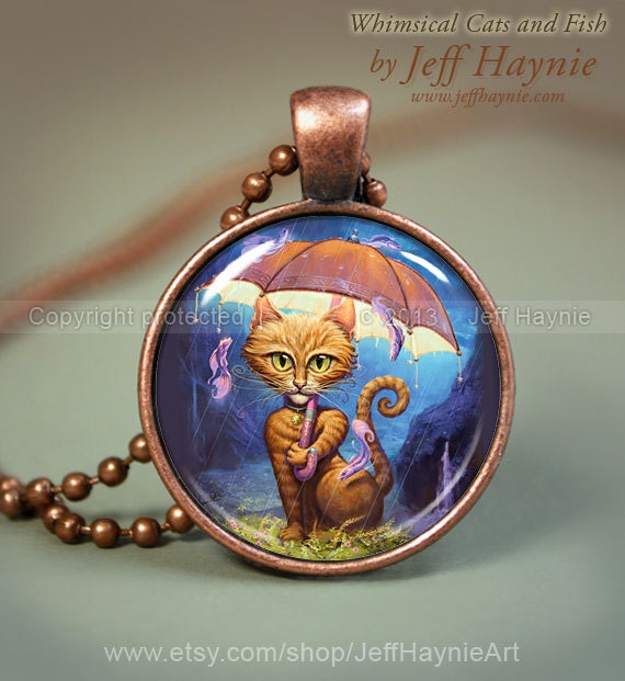 Copper only, Pendant, OW21 Orange Tabby Cat pendant