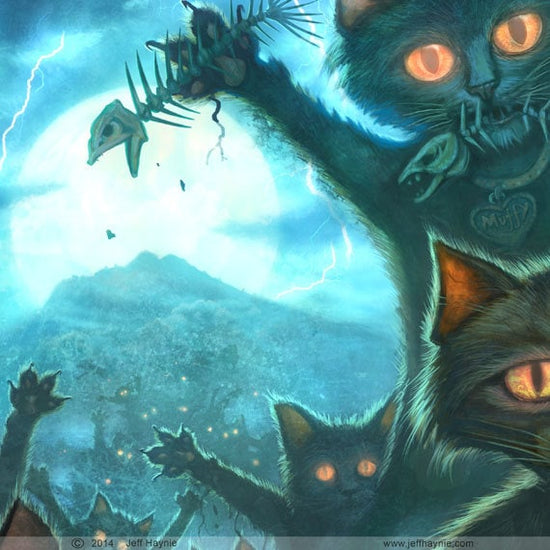 Art Print 8x10, Zombie Cats