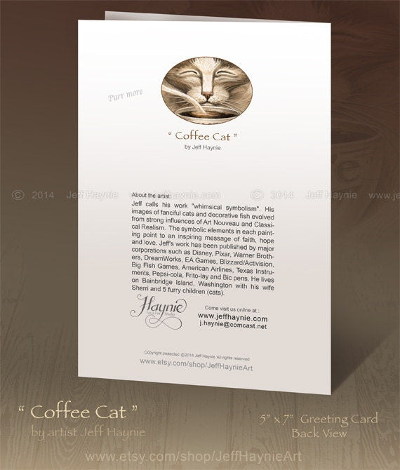 Greeting Card, Coffee Cat