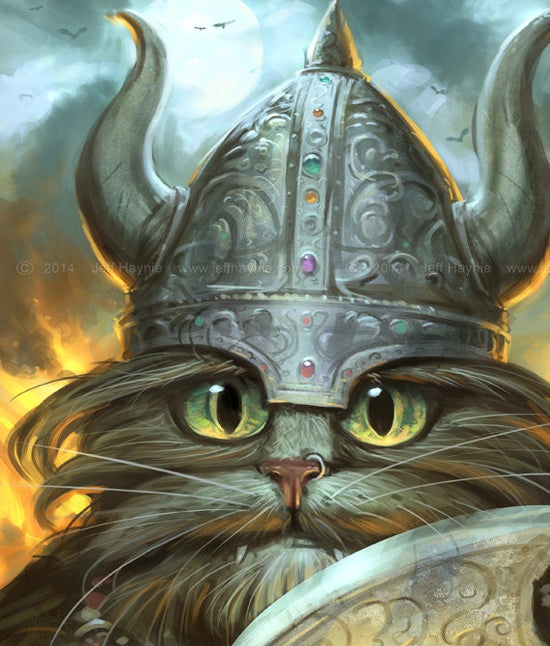 Greeting Card, Haagar, Viking Cat