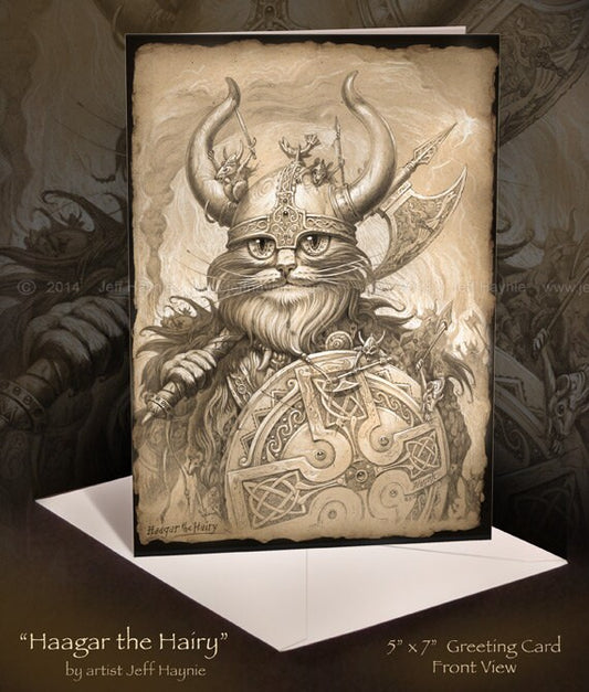 Greeting Card, Haagar, Viking Cat