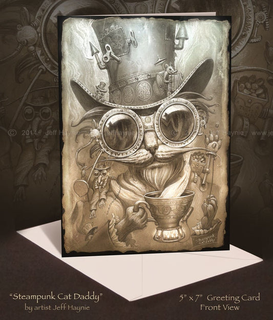 Greeting Card, Steampunk Catdaddy