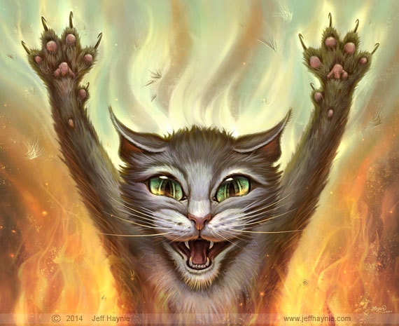 Art Print 11x14, Psycho Cat