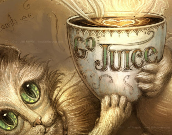 Art Print 8x10, Coffee Cat 3