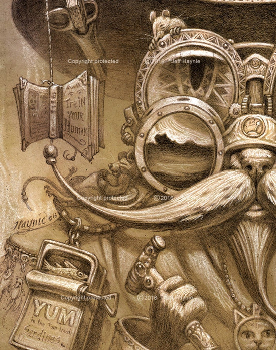Art Print, Steampunk Cat Daddy 2