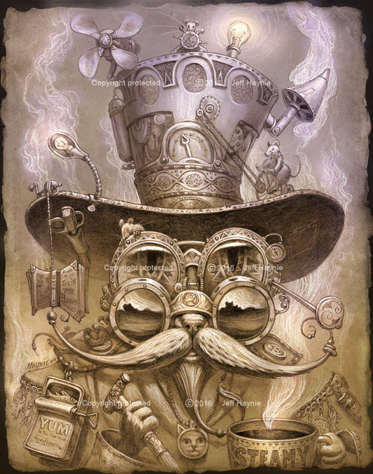Art Print, Steampunk Cat Daddy 2
